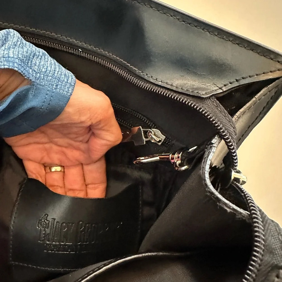 JACK GEORGES Italian Black Leather Tote - Picture 11 of 13